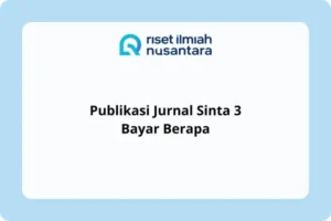 Publikasi Jurnal Sinta 3 Bayar Berapa